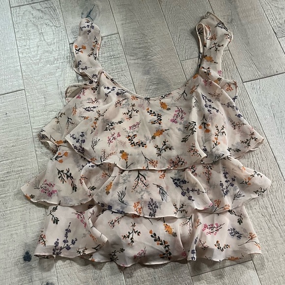 Rebecca Minkoff Tops - Rebecca Minkoff Size Small Ruffle Layer Floral Bow Pink Blouse Coquette U15